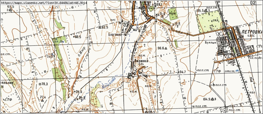 Карта ЛІЗИНКА, Одеська область, Іванівський район