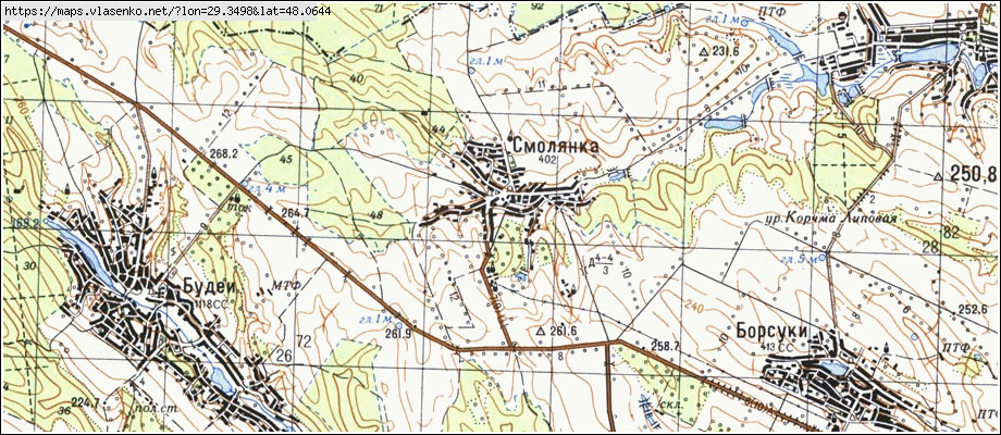 Карта СМОЛЯНКА, Одеська область, Кодимський район