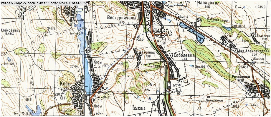 Карта ГЕРТОПИ, Одеська область, Котовський район