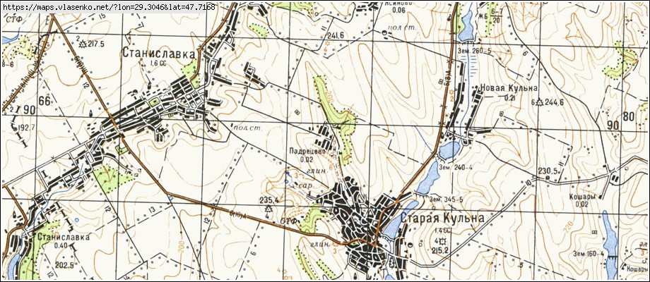 Карта ПАДРЕЦЕВЕ, Одеська область, Котовський район