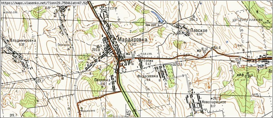 Карта ТОПИК, Одеська область, Котовський район
