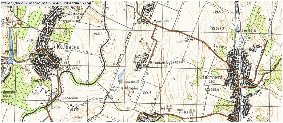Карта ВЕЛИКЕ БУРИЛОВЕ, Одеська область, Котовський район