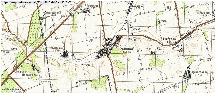 Карта ГУЛЯНКА, Одеська область, Красноокнянський район