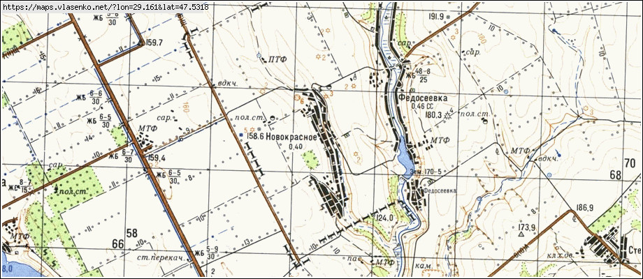 Карта НОВОКРАСНЕ, Одеська область, Красноокнянський район