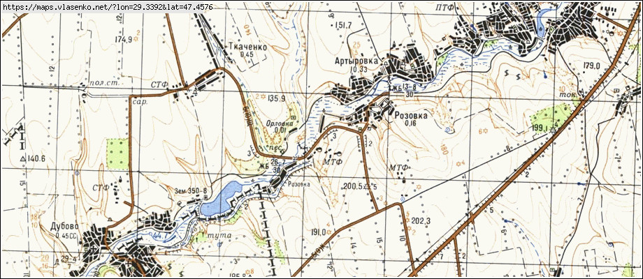 Карта РОЗІВКА, Одеська область, Красноокнянський район
