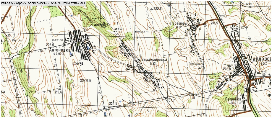 Карта ВОЛОДИМИРІВКА, Одеська область, Красноокнянський район
