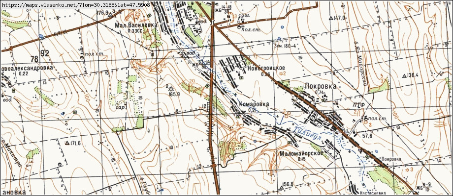 Карта КОМАРІВКА, Одеська область, Любашівський район