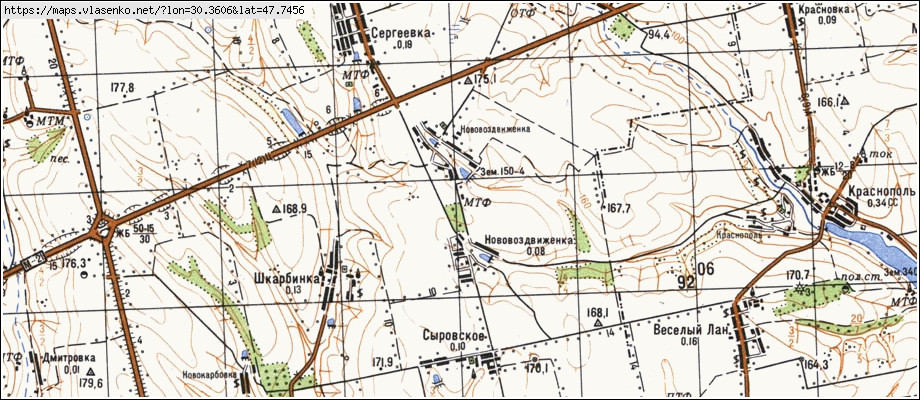 Карта НОВОВОЗДВИЖЕНКА, Одеська область, Любашівський район