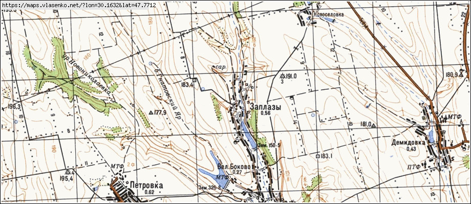 Карта ЗАПЛАЗИ, Одеська область, Любашівський район