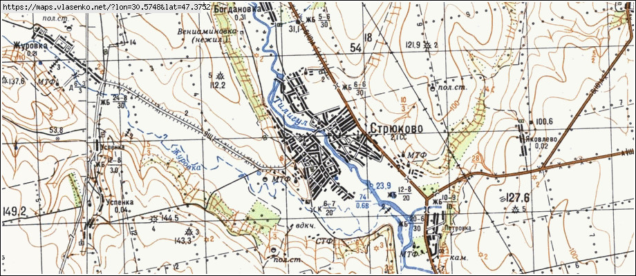 Карта СТРЮКОВЕ, Одеська область, Миколаївський район