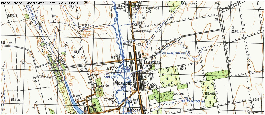 Карта НАДЕЖДА, Одеська область, Саратський район