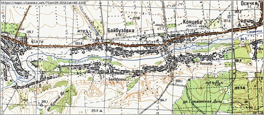 Карта БАЙБУЗІВКА, Одеська область, Савранський район