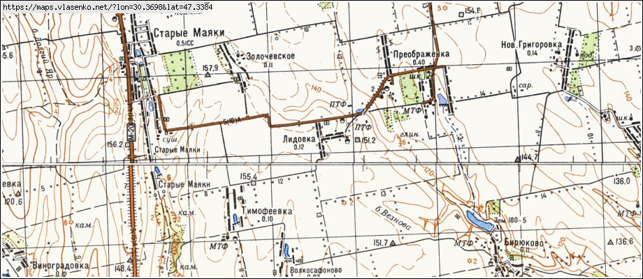 Карта ЛІДІВКА, Одеська область, Ширяївський район