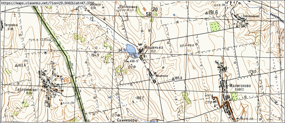 Карта МАШЕНЬКА, Одеська область, Ширяївський район