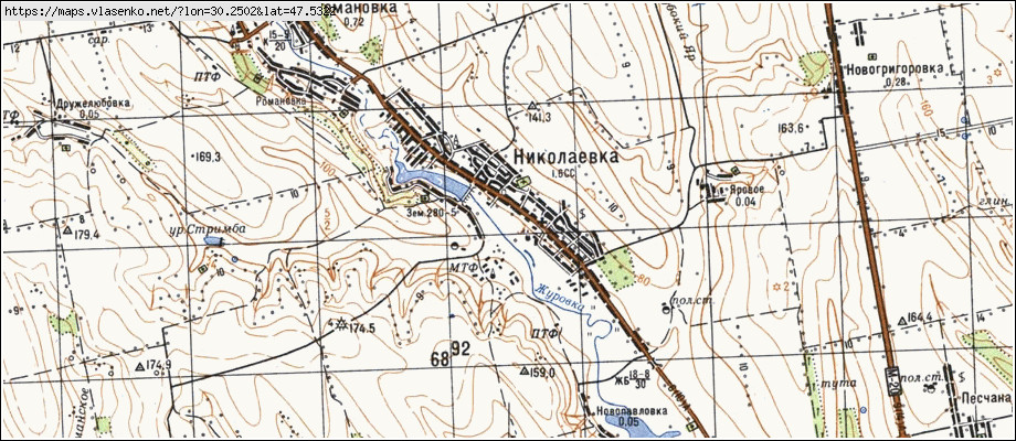 Карта МИКОЛАЇВКА, Одеська область, Ширяївський район