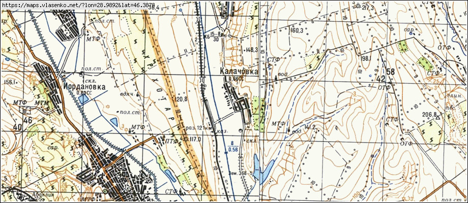 Карта КАЛАЧІВКА, Одеська область, Тарутинський район