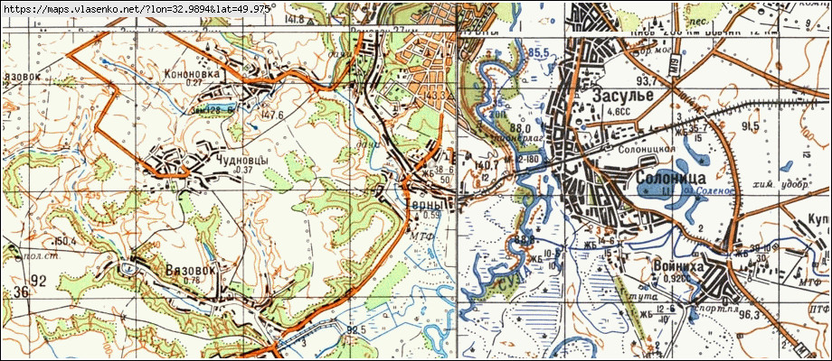 Карта ТЕРНИ, Полтавська область, Лубенський район