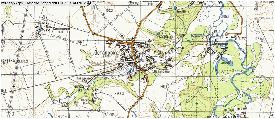 Карта ОСТАПІВКА, Полтавська область, Миргородський район