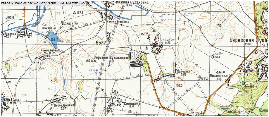 Карта ВЕРХНЯ БУДАКІВКА, Полтавська область, Миргородський район