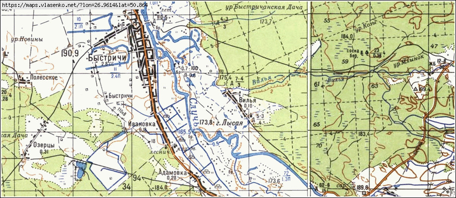 Карта ВІЛЛЯ, Рівненська область, Березнівський район