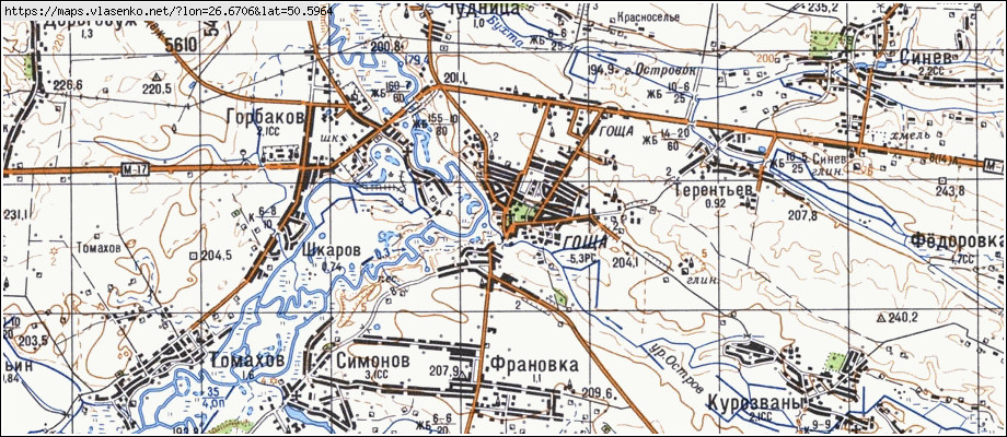 Карта ГОЩА, Рівненська область, Гощанський район