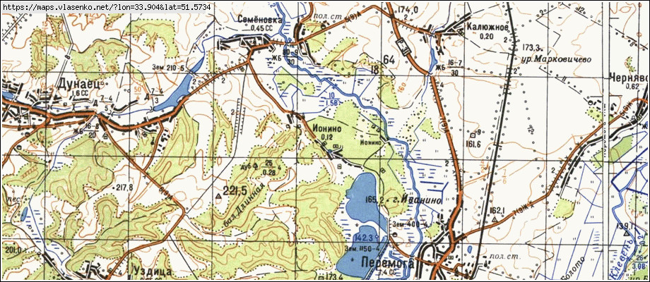 Карта ІОНИНЕ, Сумська область, Глухівський район