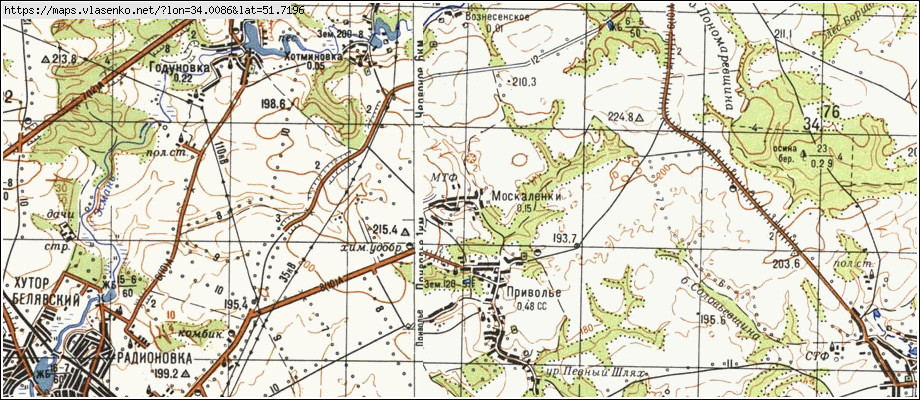 Карта МОСКАЛЕНКИ, Сумська область, Глухівський район