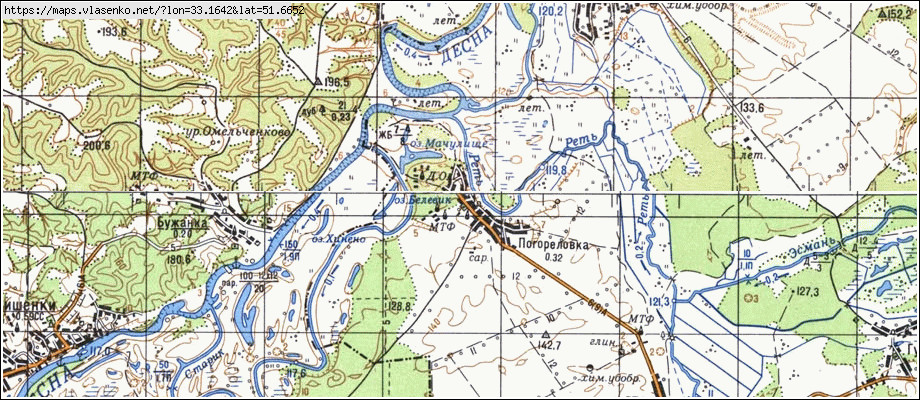 Карта ПОГОРІЛІВКА, Сумська область, Кролевецький район