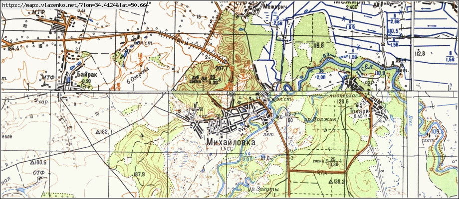 Карта МИХАЙЛІВКА, Сумська область, Лебединський район
