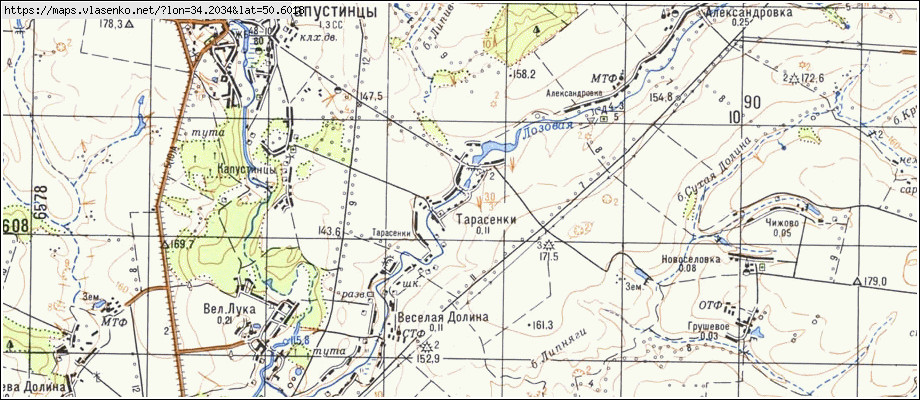 Карта ТАРАСЕНКИ, Сумська область, Липоводолинський район