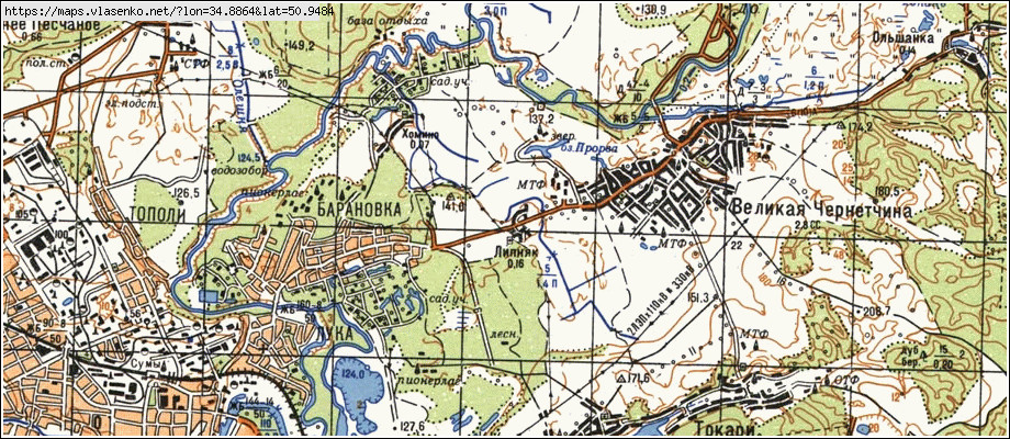 Карта ЛИПНЯК, Сумська область, Сумський район