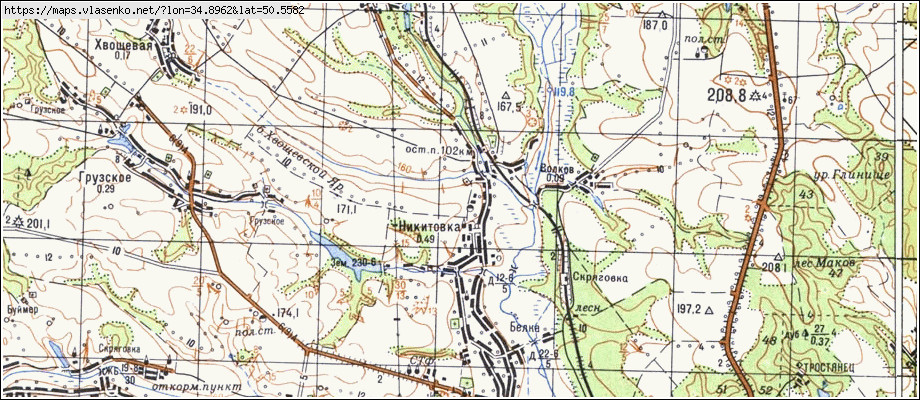 Карта МИКИТІВКА, Сумська область, Тростянецький район