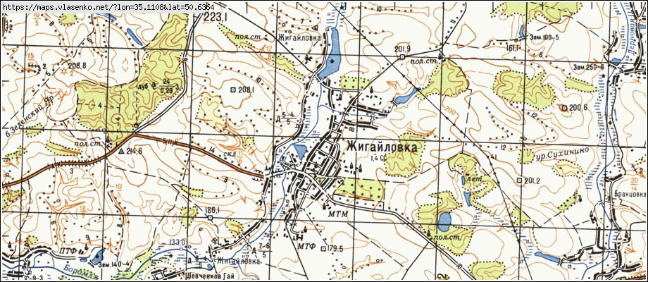 Карта ЖИГАЙЛІВКА, Сумська область, Тростянецький район