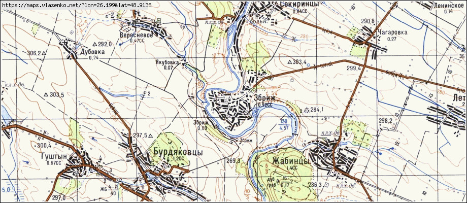 Карта ЗБРИЖ, Тернопільська область, Борщівський район