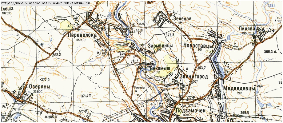 Карта РУКОМИШ, Тернопільська область, Бучацький район