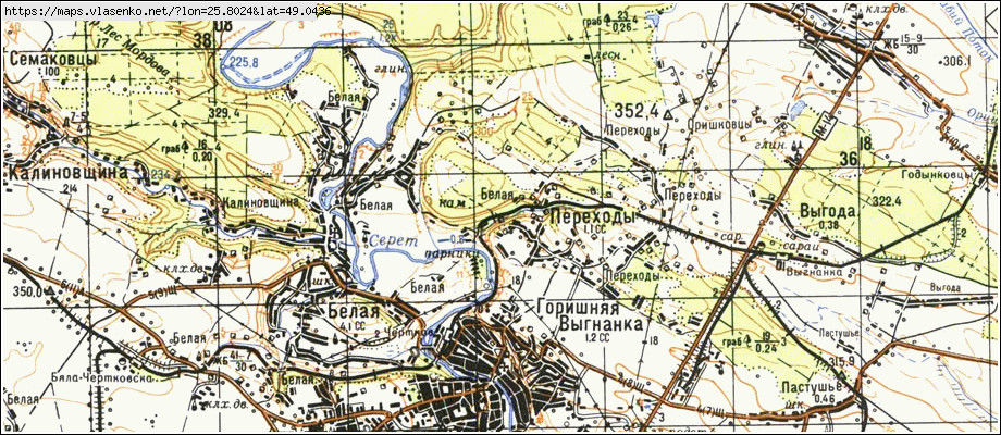 Карта ПЕРЕХОДИ, Тернопільська область, Чортківський район