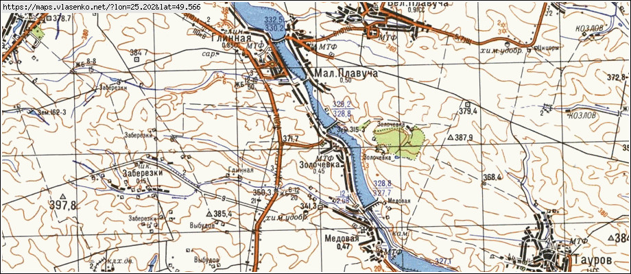 Карта ЗОЛОЧІВКА, Тернопільська область, Козівський район