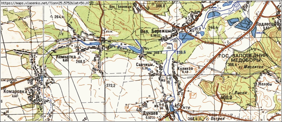 Карта САВЧИЦІ, Тернопільська область, Кременецький район