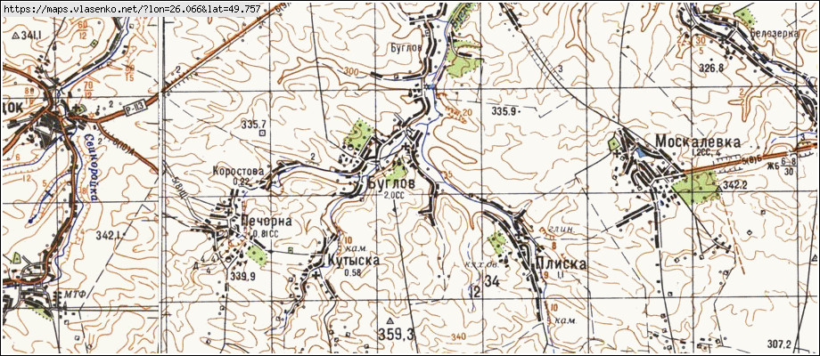 Карта ЛЮЛИНЦІ, Тернопільська область, Лановецький район