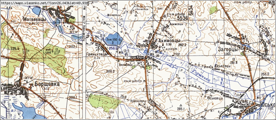 Карта ТАТАРИНЦІ, Тернопільська область, Лановецький район