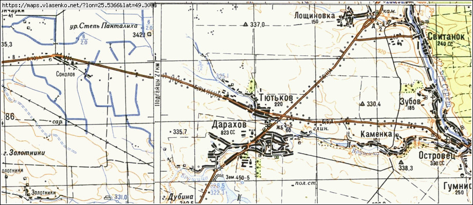 Карта ТЮТЬКІВ, Тернопільська область, Теребовлянський район