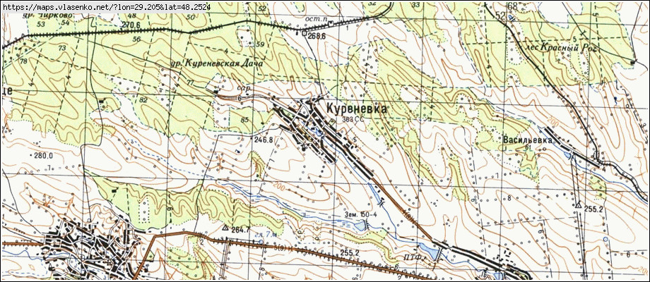 Карта КУРЕНІВКА, Вінницька область, Чечельницький район