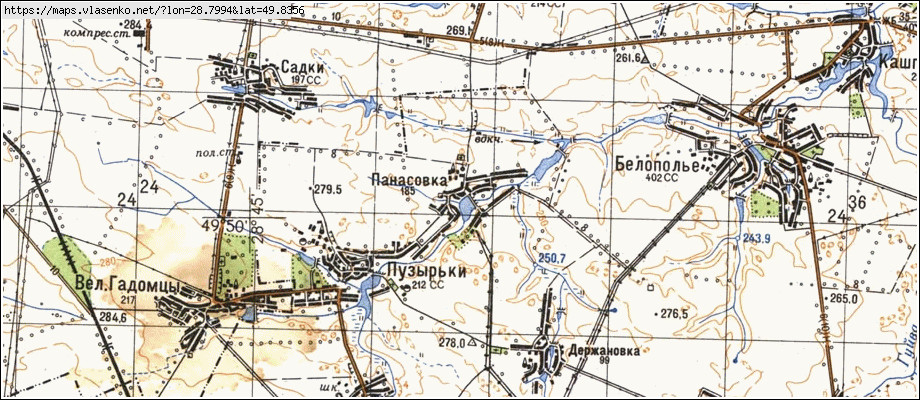 Карта ПАНАСІВКА, Вінницька область, Козятинський район