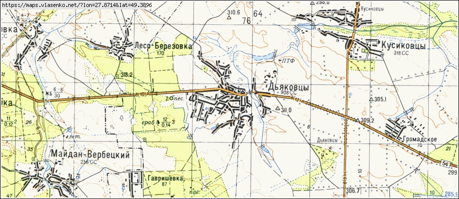 Карта ДЯКІВЦІ, Вінницька область, Літинський район