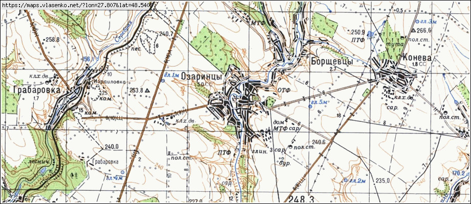 Карта ОЗАРИНЦІ, Вінницька область, Могилів-Подільский район
