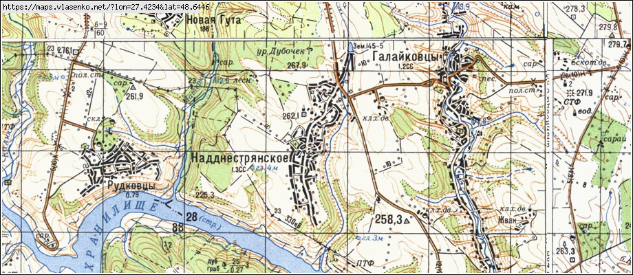 Карта НАДДНІСТРЯНСЬКЕ, Вінницька область, Мурованокуриловецький район
