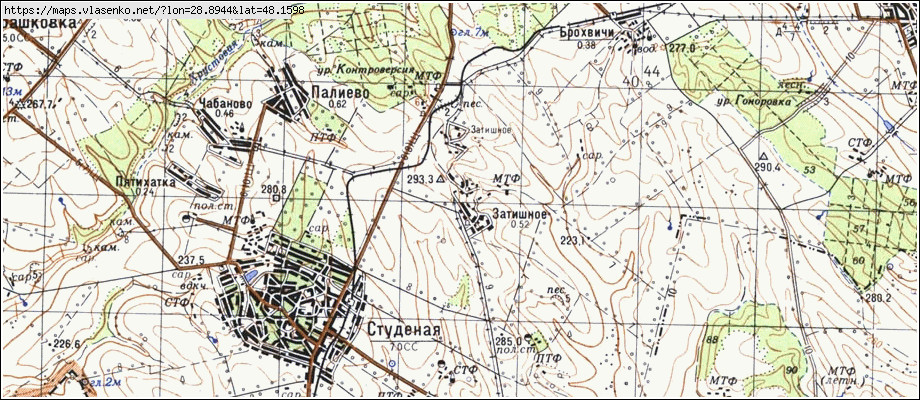 Карта ЗАТИШНЕ, Вінницька область, Піщанський район