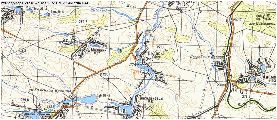 Карта ПЕДОСИ, Вінницька область, Погребищенський район
