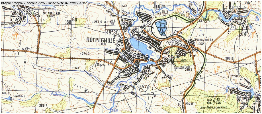 Карта ПОГРЕБИЩЕ, Вінницька область, Погребищенський район