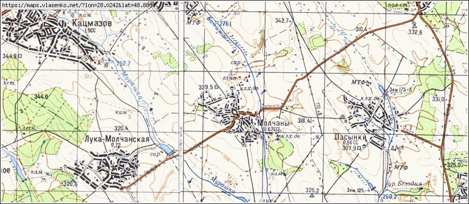Карта МОВЧАНИ, Вінницька область, Жмеринський район